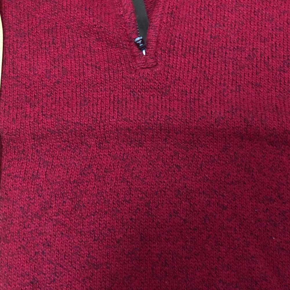 Chaps Men's Zip-Up Sweater in Rich Red - Picture 6 of 6